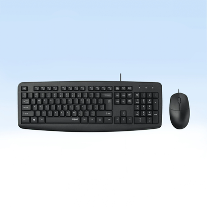 Rapoo NX1600 Wired Optical Mouse & Keyboard Combo – Black