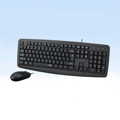 Rapoo NX1600 Wired Optical Mouse & Keyboard Combo – Black