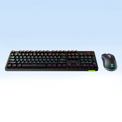 Rapoo V185S Backlit Gaming Keyboard & Optical Gaming Mouse – US Layout, Black
